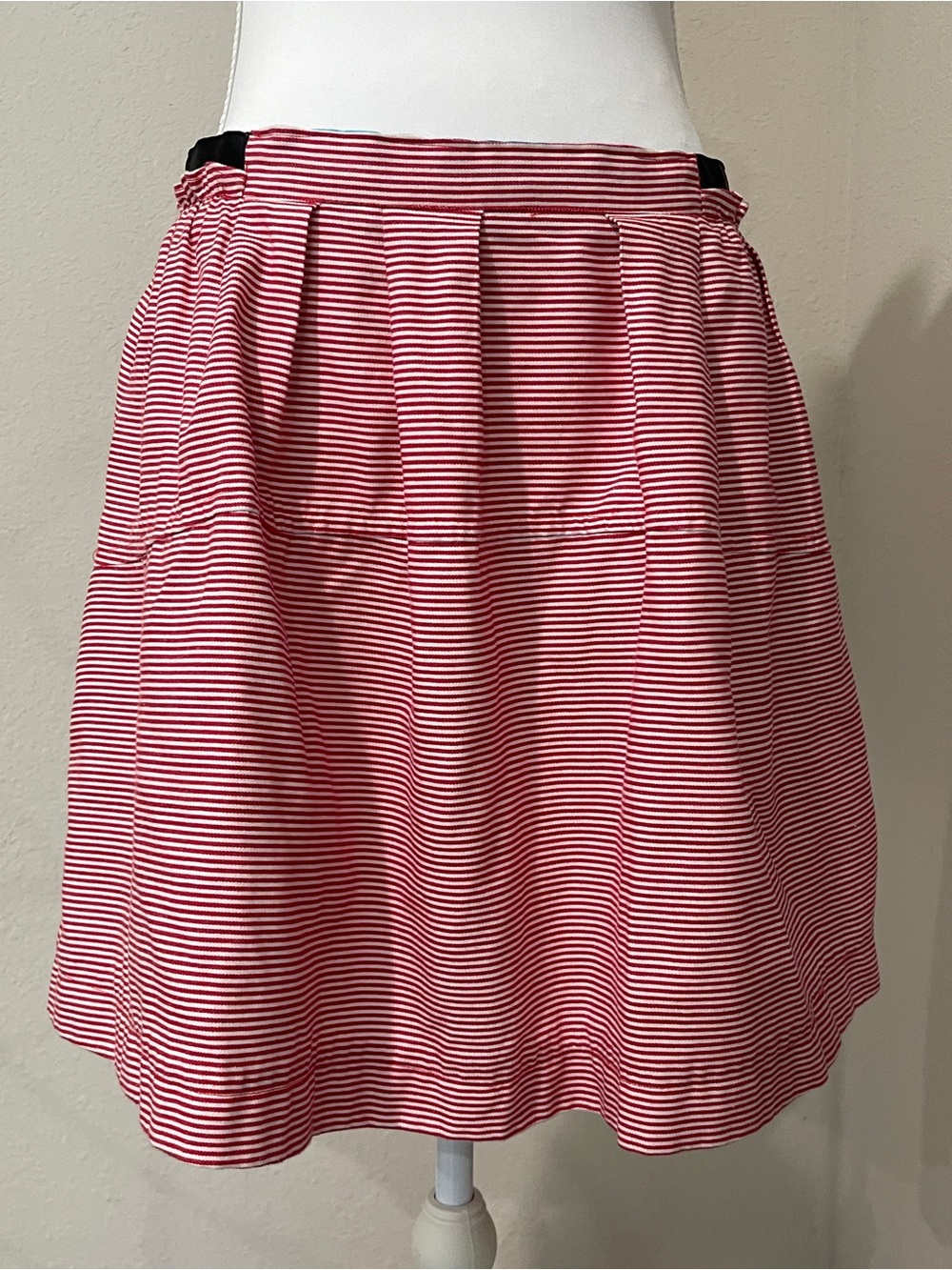 Freeway Striped Red and White A-Line Skirt Size Large